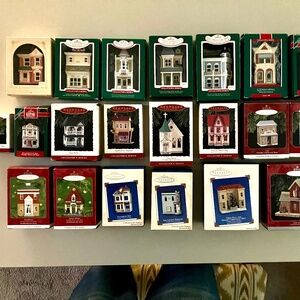 Hallmark Keepsake Nostalgic Houses Ornaments 1984-2003. Set of 24
